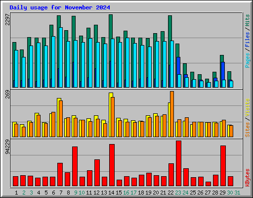 Daily usage for November 2024