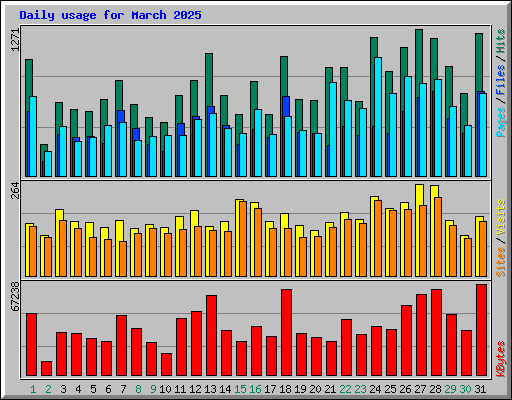 Daily usage for March 2025