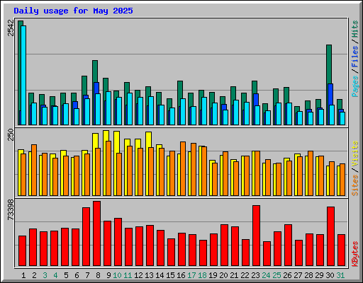 Daily usage for May 2025