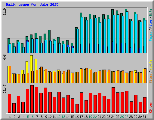 Daily usage for July 2025