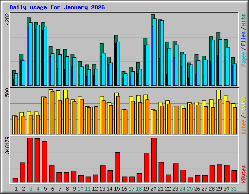 Daily usage for January 2026