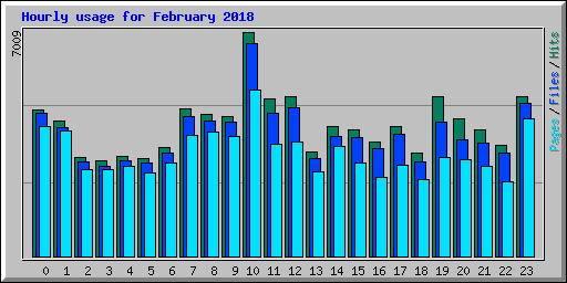 Hourly usage for February 2018