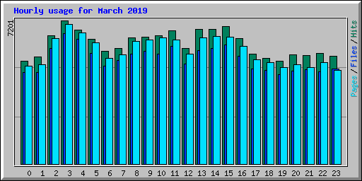 Hourly usage for March 2019