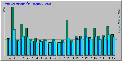 Hourly usage for August 2026